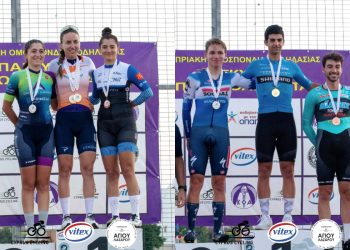 Πρωταθλητές στην ατομική χρονομέτρηση Ανδρέας Μιλτιάδη και Άντρη Χριστοφόρου